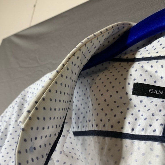Hammer Made Button Down Dress Shirt Black Dots - Picture 8 of 10